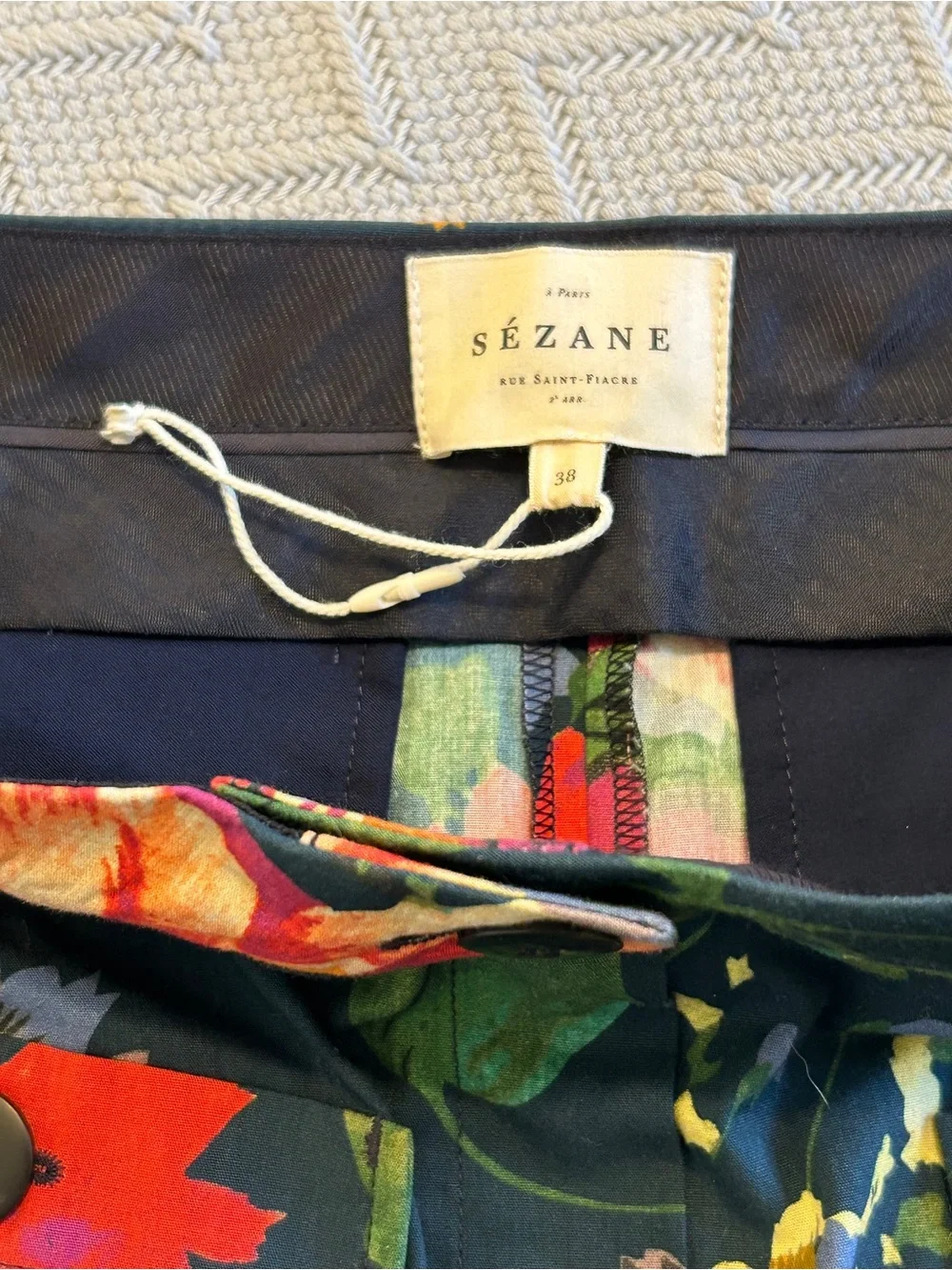 Sézane NWOT SZ 6 Emilio Trousers in Floral Trianon Print Multicolor Blooms Rare!